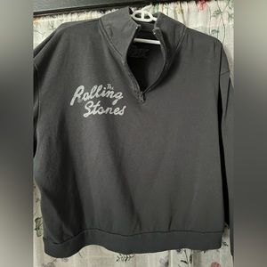 Rolling Stones cropped quarter zip sweatshirt